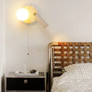 Axyaa Vintage LED Wall Sconce, Rotatable Yellow Travertine Lamp for Bedroom, Living Room