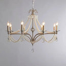 Axyaa Antique Silver Crystal Chandelier: Vintage Lighting for Living & Dining Rooms