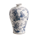 Axyaa Blue & White Porcelain Vase Ornaments for Entryway, Living Room, Study