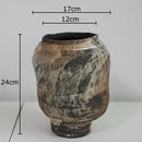 Axyaa Retro Ceramic Vase: Wabi Sabi Style Plant Pot for Aesthetic Room Decor