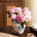 Axyaa Blue White Porcelain Vase Plant Pots Floral Room Decor