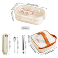 Axyaa Cartoon Detachable 3-Grid Bento Box - Leak-proof & Microwave-safe