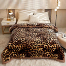 Axyaa Leopard Print Plush King Size Weighted Blanket for Winter Comfort