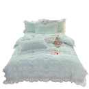 Axyaa Korean Princess Seersucker Bedding Queen Size Double Sheets Sets