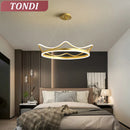 Modern Nordic LED Crown Chandelier for Dining Room, Bedroom & Study by Axyaa