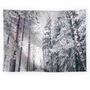 Axyaa Snowy Forest Tapestry Tree Wall Hanging for Home Decor