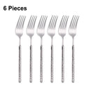 Axyaa Stainless Steel Cutlery Set with Mirror Hammer Pattern Handle