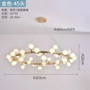 Axyaa Gold Ball Chandelier: Nordic LED Glass Hanging Lamp for Home, Kitchen, Living Room