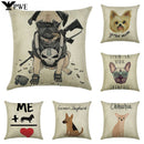 Axyaa Linen Pillowcase: Cartoon Digital Print Pattern for Office, Car, Home Sofa