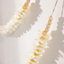 Plumeria Pull Flag With Wooden Beads for Home Decor - Axyaa Rustic Room Aesthetic