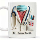 Axyaa Personalized Doctor Nurse Ceramic Mug with Custom Name & Hospital Logo