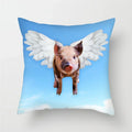 Axyaa Dog Pig Pattern Polyester Throw Pillow Cover Home Decor Pillowcases 45 x 45cm