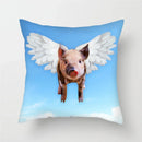 Axyaa Dog Pig Pattern Polyester Throw Pillow Cover Home Decor Pillowcases 45 x 45cm