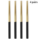 Axyaa Stainless Steel Reusable Non-slip Chopsticks Set, 4 Pairs
