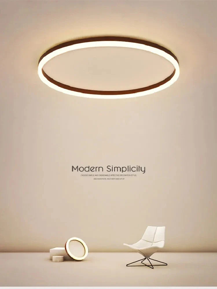 Axyaa Circle LED Ceiling Light - Dimmable Modern Minimalist Nordic Bedroom Chandelier