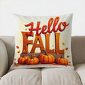 Axyaa Autumn Pumpkin & Leaves Pillow Cover for Sofa, Bedroom, Car