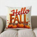 Axyaa Autumn Pumpkin & Leaves Pillow Cover for Sofa, Bedroom, Car