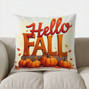 Axyaa Autumn Pumpkins & Leaves Pillow Cover for Sofa, Bedroom, Car