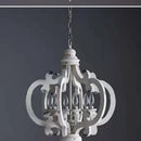 Axyaa Wood LED Chandelier: Farmhouse Retro Indoor Lighting Fixture