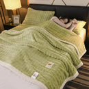 Axyaa Imitation Rabbit Velvet Plush Blanket - Super Soft Solid Color Sofa Blanket