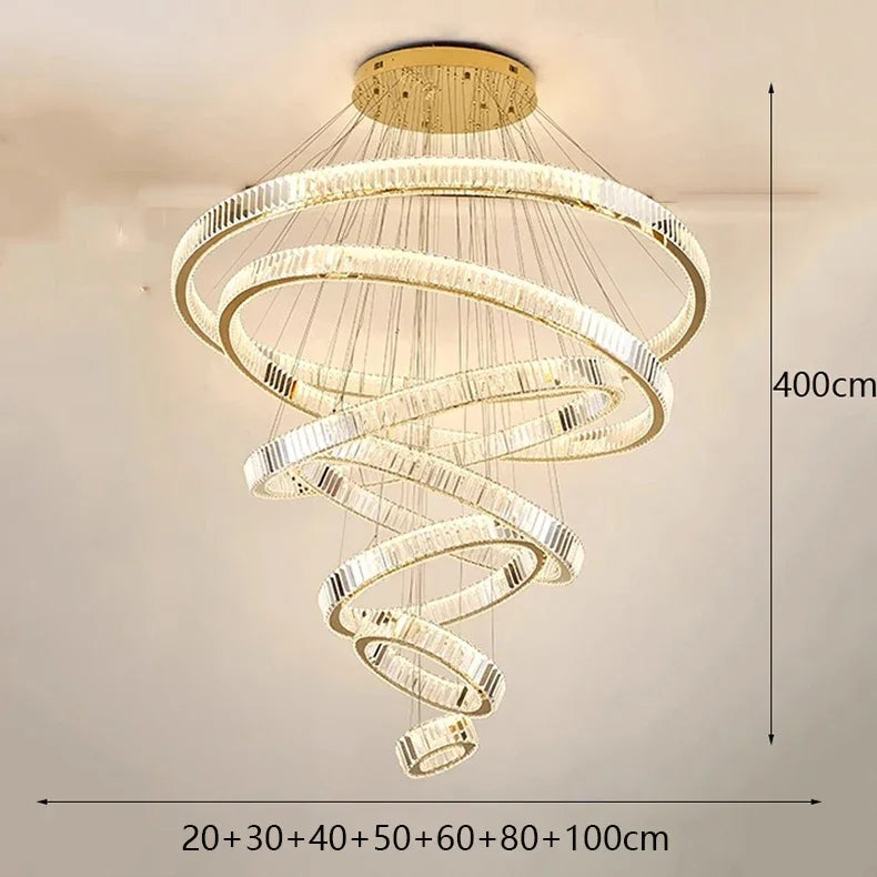 Axyaa Nordic Stair Chandelier Living Dining Pendant Ceiling Indoor Lighting