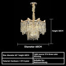 Axyaa Crystal Chandelier: French Light Luxury Tassel Pendant Lights