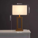 Axyaa Brass Rectangle Table Lamp with Fabric Shade - Nordic E27 Bulb