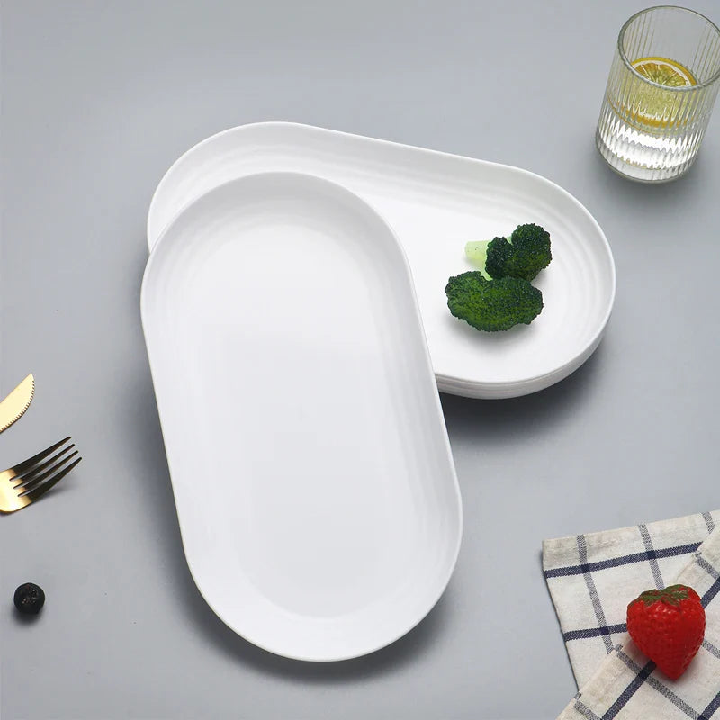 Axyaa 4/6 PP Oval Plates: Reusable for Family Kitchen, Picnics & Restaurants