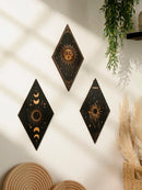 Axyaa Wooden Witchy Wall Pediments Moon Stars Sun Phases Snake Wall Decor