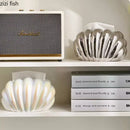 Axya Silver Shell Tissue Box: Cute Clamshell Desktop Container