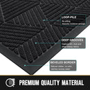 Axyaa Indoor Outdoor Welcome Mat Heavy Duty Non-Slip Absorbent Rubber Rug