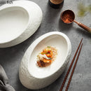Axyaa Ceramic Pasta Steak Plate: Restaurant Tableware - Snack Dessert Sushi Plate
