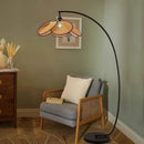 Axyaa Rattan LED Floor Lamp Nightlight for Home Decor Living Room Bedroom