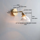 Axyaa LED Glass Wall Lamp Clear Amber Modern Nordic Design E27 Bathroom Light