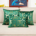 Axyaa Christmas Deer Snowflake Velvet Pillow Cover in Red Green, 30x50cm 45x45cm 50x50cm