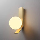 Axyaa Glass Ball Nordic Wall Lamp: Modern, Minimalist, All Copper for Living Room, Bedroom