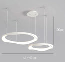 Axyaa Modern LED Pendant Lights - Minimalist Black/White Chandeliers for Living, Dining, Office