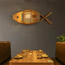 Axya Bamboo Fish Wall Lamp Retro Creative Cafe Bar Teahouse Decor