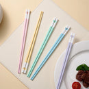 Axyaa Love Alloy Chopsticks Set - Non-Slip, Healthy, Korean Style, 5 Pairs