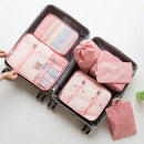 Axyaa 7-Piece Travel Bag Organizer Set for Clothes, Luggage, Blanket, and Shoes