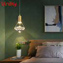 Axyaa Crystal LED Pendant Chandelier: Nordic Iron Lighting Fixture for Home Decor & Aesthetics