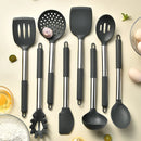 Axyaa 8-Piece Silicone Kitchen Utensil Set Stainless Steel Cooking Tools