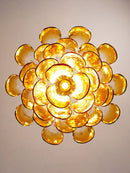 Axyaa Murano Glass Petal Chandeliers: Vintage Italian Pendant Lights for Living Room, Bedroom, Dining Table