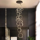 Axyaa Modern Round Ring Chandelier LED Loft Living Room Lighting Suspension Lamp
