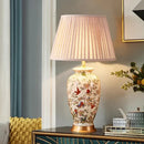Axyaa Vintage Country Ceramic Bird & Flower Table Lamp