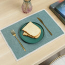 Axyaa Green Lace Edge Dining Table Mats - Set of 6