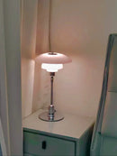 Axyaa Glass Pink LED Table Lamp for Modern Minimalist Girl Bedroom