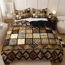 Axyaa Retro Tribal Geometric Patchwork Duvet Cover Set with 2 Pillowcases