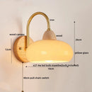Axyaa Modern LED Wall Light: Glass Iron Wood Nordic Bedside Lamp for Home Decor