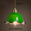 Axyaa Green Glass LED Pendant Lights with Copper Finish
